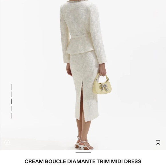 Self-Portrait Boucle Diamanté Trim Midi Dress - Picture 3 of 6